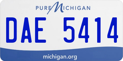 MI license plate DAE5414