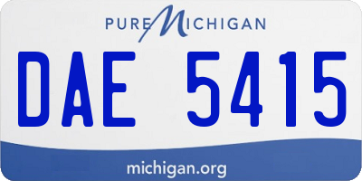 MI license plate DAE5415