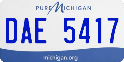 MI license plate DAE5417