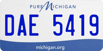 MI license plate DAE5419