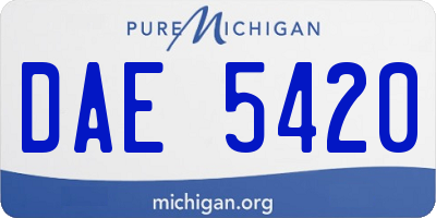 MI license plate DAE5420