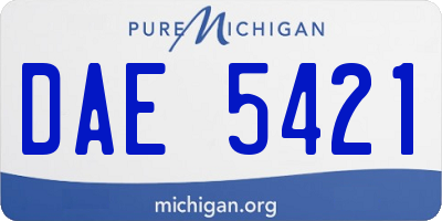 MI license plate DAE5421