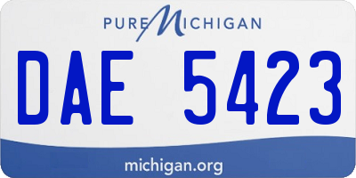 MI license plate DAE5423