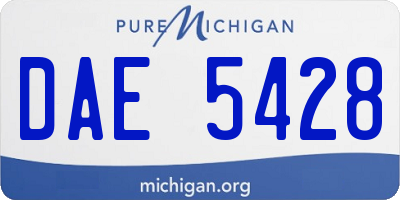 MI license plate DAE5428