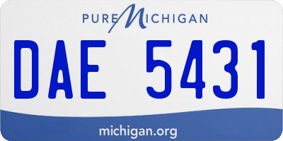 MI license plate DAE5431
