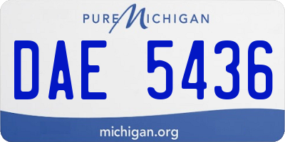 MI license plate DAE5436