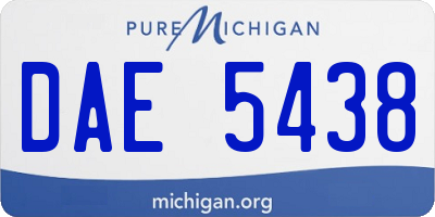 MI license plate DAE5438