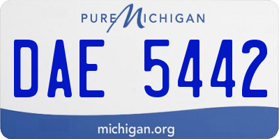 MI license plate DAE5442