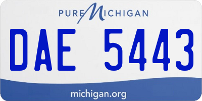 MI license plate DAE5443