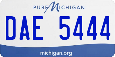 MI license plate DAE5444