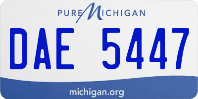 MI license plate DAE5447