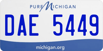 MI license plate DAE5449