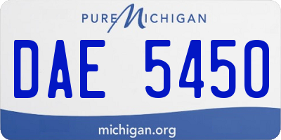 MI license plate DAE5450