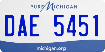 MI license plate DAE5451
