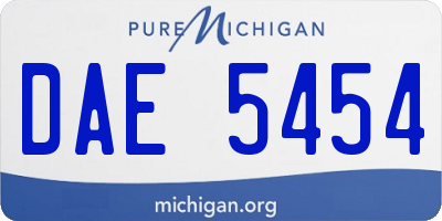 MI license plate DAE5454
