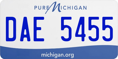 MI license plate DAE5455