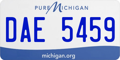 MI license plate DAE5459