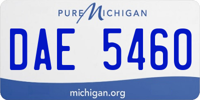 MI license plate DAE5460