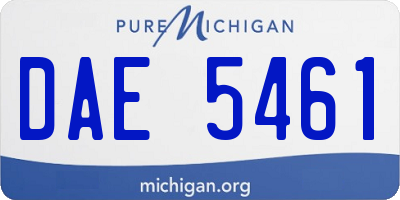 MI license plate DAE5461