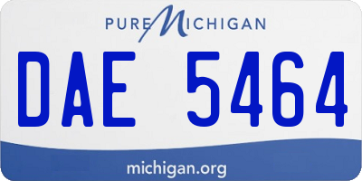 MI license plate DAE5464