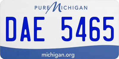 MI license plate DAE5465