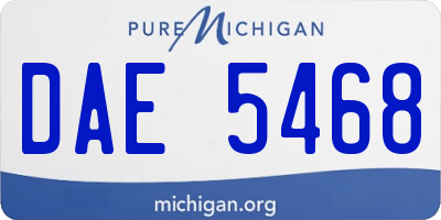 MI license plate DAE5468