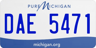 MI license plate DAE5471