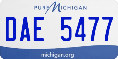 MI license plate DAE5477
