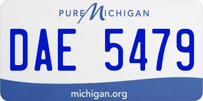 MI license plate DAE5479