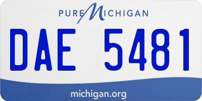 MI license plate DAE5481
