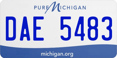 MI license plate DAE5483