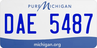 MI license plate DAE5487