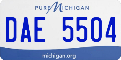 MI license plate DAE5504