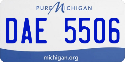 MI license plate DAE5506