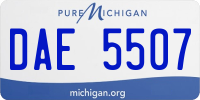 MI license plate DAE5507