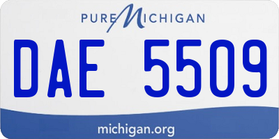 MI license plate DAE5509