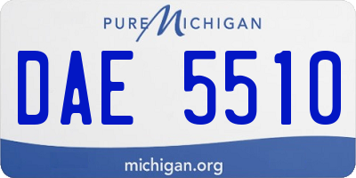 MI license plate DAE5510