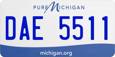 MI license plate DAE5511