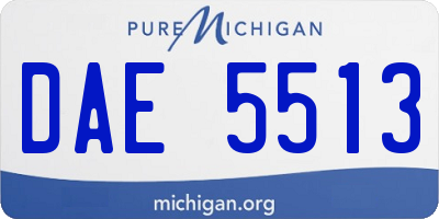 MI license plate DAE5513