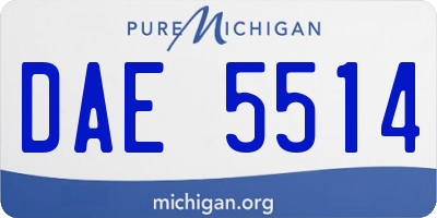 MI license plate DAE5514
