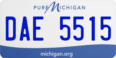 MI license plate DAE5515