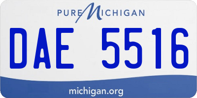 MI license plate DAE5516