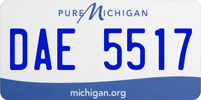MI license plate DAE5517