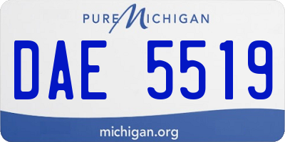 MI license plate DAE5519