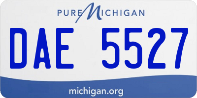 MI license plate DAE5527