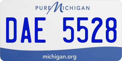 MI license plate DAE5528