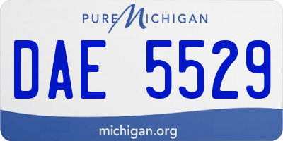 MI license plate DAE5529