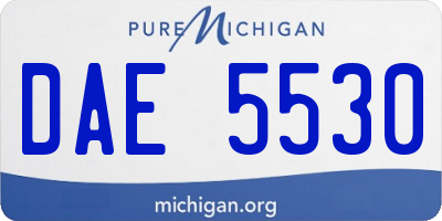 MI license plate DAE5530