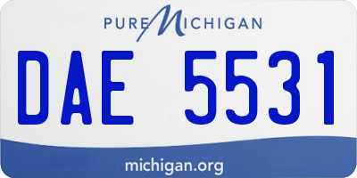 MI license plate DAE5531