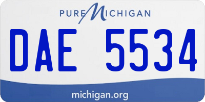 MI license plate DAE5534